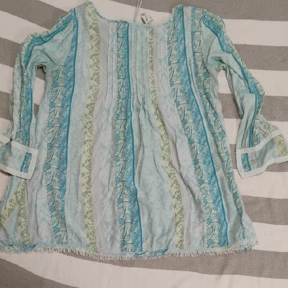 Simply Noelle Light Blue and Green Striped Tunic - Picture 6 of 6